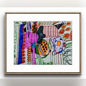 Original Abstract Multicolor Art 9x12